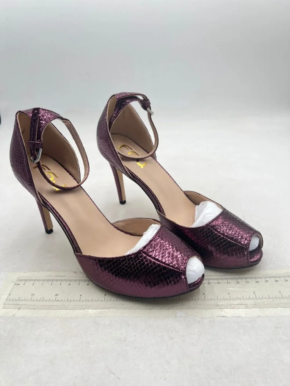 FSJ Purple Stiletto High Heels Sandals Peep Toe Pumps Ankle Straps Bridal Shoes